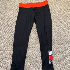 Victoria’s Secret PINK black/red athletic leggings
